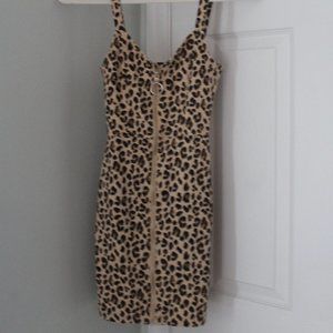 H&M zip up cheetah dress